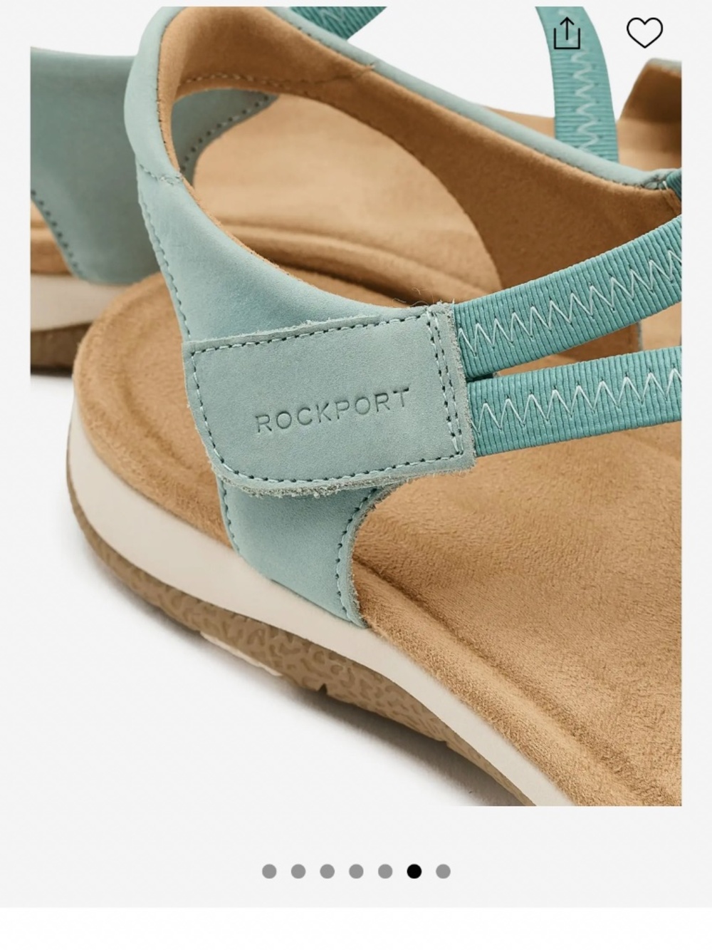 NWT Rockport Shevon Sandal Light Blue Soft Leather Double Adjustable Straps 9W - Picture 8 of 16